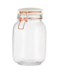 Large Marble Top Glass Canister