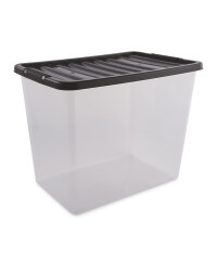 Black 80L Plastic Storage Box