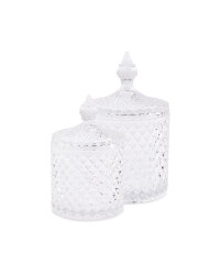 Pressed Glass Storage Jars 2 Pack