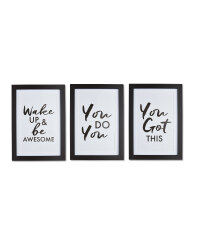 Motivational Framed Prints 3 Pack