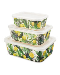 Lemon Nestable Lunch Boxes 3 Pack