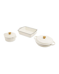 3 Piece Cream Cast Iron Set