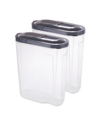 Grey Lid Cereal Containers 2 Pack