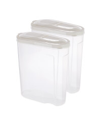 White Lid Cereal Containers 2 Pack