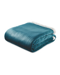 Teal Sherpa Fleece Blanket