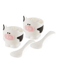 Cow Egg Cup And Spoon Set