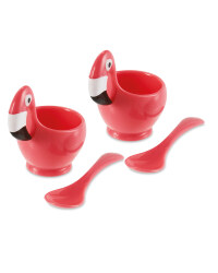 Flamingo Egg Cup And Spoon Set
