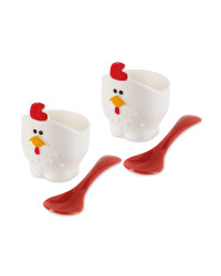 Rooster Egg Cup And Spoon Set