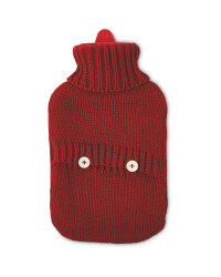 Red Knit Winter Hot Water Bottle