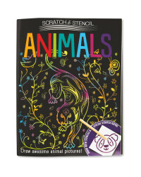 iSeek Animals Scratch & Stencil Set
