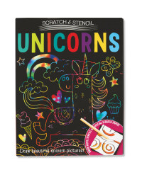 iSeek Unicorn Scratch & Stencil Set