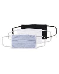 Blue Mix Adults Face Masks - 3 Pack
