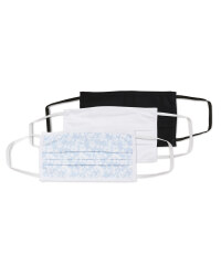 White/Black Floral Adult Face Masks