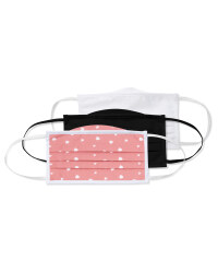 Adult Facemasks White/Black/Pink