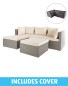 Cream/Grey Rattan Sofa With Cover