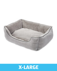 X-Large Grey Herringbone Dog Bed