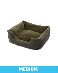 Medium Khaki Herringbone Dog Bed