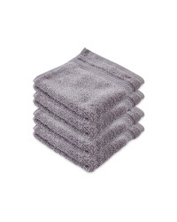Recycled Dark Grey Face Towel 4 Pack