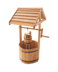 Natural Wooden Wishing Well Planter