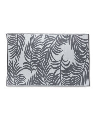 Gardenline Grey Leaves Outdoor Rug