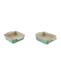 Mint Small Square 2 Pack Oven Dishes