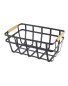 Black Wire & Wood Storage Basket
