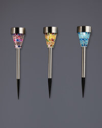Blue Solar Mosaic Stake Lights
