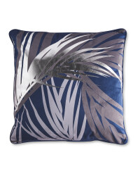 Navy Leaf Statement Cushion