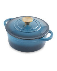 Blue 20cm Cast Iron Casserole Dish
