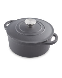 Black 20cm Cast Iron Casserole Dish