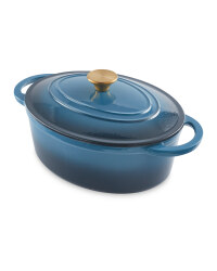 Blue 27cm Cast Iron Casserole Dish