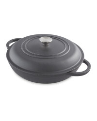 Black 30cm Cast Iron Casserole Dish