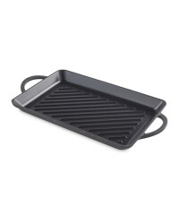Black Rectangular Cast Iron Griddle