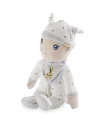 Doll with Grey Giraffe Sleepsuit