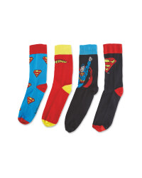 Men's Superman Socks 4 Pack