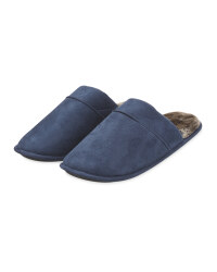 Navy Fibre Memory Foam Slippers