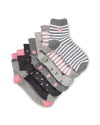 Kids' Light Grey Ankle Socks 7 Pack