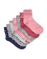 Kids' Pink Ankle Socks 7 Pack