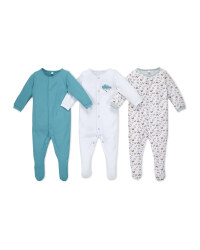 Cloud Organic Baby Sleepsuit 3 Pack