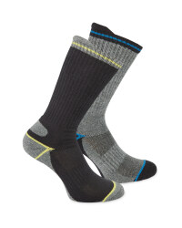 Men's Black/Grey Work Socks 2 Pack