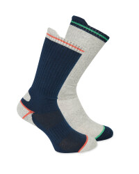 Men's Navy/Grey Work Socks 2 Pack