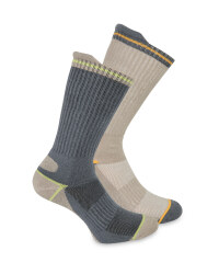 Men's Grey/Beige Work Socks 2 Pack