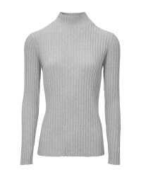 Ladies' Grey Stand Up Collar Jumper