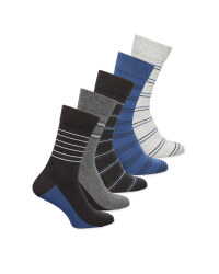 Men's White/Grey/Blue Striped Socks