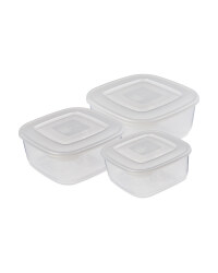 Grey Square Food Tubs 3 Pack
