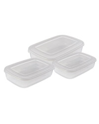 Grey Rectangular Food Tubs 3 Pack