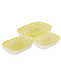 Yellow Rectangular Food Tubs 3 Pack