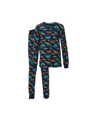 Kids' Organic Navy Dinosaur Pyjamas
