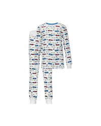 Kids' Organic White Cars Pyjamas