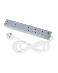 Grey 5 Socket USB Extension & Lead